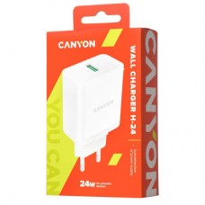 Зарядний пристрій Canyon Wall charger with 1*USB, QC3.0 24 W (CNE-CHA24W) - Фото