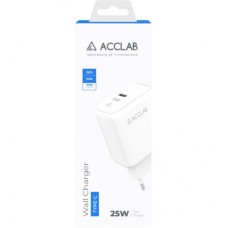 Зарядний пристрій ACCLAB AL-TC125 1хType-C 5В/3A/25W QC/PD3.0 (1283126538841) - Фото