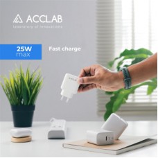 Зарядний пристрій ACCLAB AL-TC125 1хType-C 5В/3A/25W QC/PD3.0 (1283126538841) - Фото