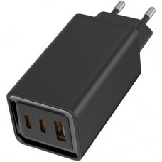 Зарядний пристрій ColorWay GaN3 Pro Power Delivery (USB-A + 2 USB TYPE-C) (65 W) (CW-CHS039PD-BK) - Фото