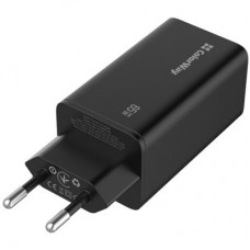 Зарядний пристрій ColorWay GaN3 Pro Power Delivery (USB-A + 2 USB TYPE-C) (65 W) (CW-CHS039PD-BK) - Фото