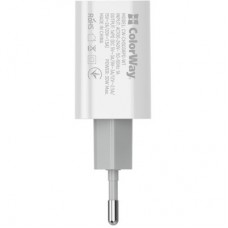 Зарядний пристрій ColorWay PD Port PPS USB Type-C (30 W) white (CW-CHS038PD-WT) - Фото