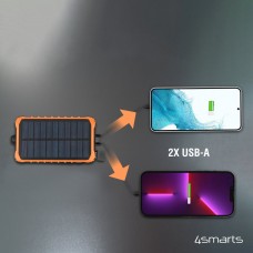 Power Bank 4smarts Solar Prepper 12000 mAh повербанк із динамо-машиною та сонячною батареєю - Фото