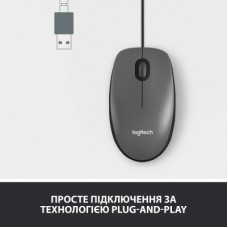 Мишка Logitech M100 USB Black (910-006652) - Фото