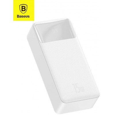 Оригінал Baseus Bipow Digital Display 30000 mAh 15W White PPDML-K02 Power Bank Швидка зарядка QC 3.0 PD AFC