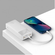 Оригінал Baseus Bipow Digital Display 30000 mAh 20W White PPDML-N02 Power Bank Швидка зарядка QC 3.0 PD AFC - Фото