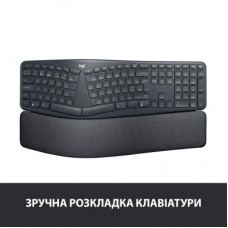 Клавіатура Logitech ERGO K860 Bluetooth/Wireless UA Black (920-010108) - Фото