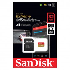 Картка пам'яті SANDISK 32GB microSDHC V30 A1 UHS-I U3 4K Extreme (SDSQXAF-032G-GN6MA) Картка пам'яті SANDISK 32GB microSDHC V30 A1 UHS-I U3 4K Extreme (SDSQXAF-032G-GN6MA) - Фото