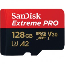 Картка пам'яті SanDisk 128 GB microSDXC UHS-I U3 Extreme Pro+SD Adapter (SDSQXCD-128G-GN6MA) - Фото