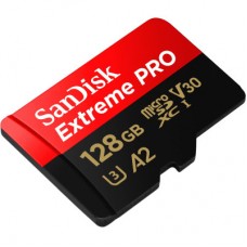 Картка пам'яті SanDisk 128 GB microSDXC UHS-I U3 Extreme Pro+SD Adapter (SDSQXCD-128G-GN6MA) - Фото