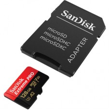 Картка пам'яті SanDisk 128 GB microSDXC UHS-I U3 Extreme Pro+SD Adapter (SDSQXCD-128G-GN6MA) - Фото