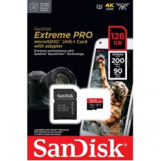 Картка пам'яті SanDisk 128 GB microSDXC UHS-I U3 Extreme Pro+SD Adapter (SDSQXCD-128G-GN6MA) - Фото