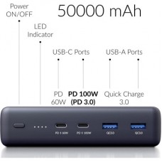 Батарея універсальна Voltero 50000mAh S50 PD/100W QC/3.0/18W USB-C*2, USB-A*2 (6090537940980) - Фото