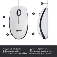 Мишка Logitech M100 USB White (910-006764) - Фото