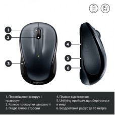 Мишка Logitech M325s Wireless Dark Silver (910-006812) - Фото