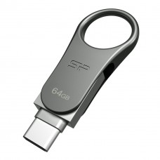USB-флеш-накопичувач Silicon Power 64 GB Mobile C80 Silver USB 3.0 (SP064GBUC3C80V1S) - Фото