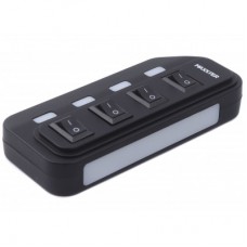 Концентратор Maxxter 4 x USB 2.0 Type-A 1m cable + 5V1A adapter (HU2A-4P-AC-02) - Фото