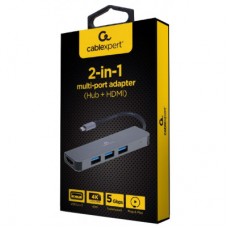 Концентратор Cablexpert USB-C 2-in-1 (A-CM-COMBO2-01) - Фото