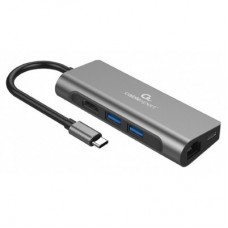 Концентратор Cablexpert USB-C 5-in-1 (HUB/HDMI/PD/CR/Lan) (A-CM-COMBO5-01) Концентратор Cablexpert USB-C 5-in-1 (HUB/HDMI/PD/CR/Lan) (A-CM-COMBO5-01) - Фото