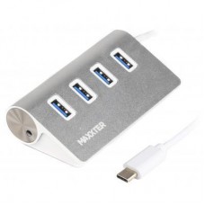 Концентратор Maxxter USB 3.0 Type-C 4 ports silver (HU3С-4P-01) - Фото