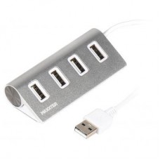 Концентратор Maxxter USB 2.0 Type-A 4 ports silver (HU2A-4P-01) - Фото