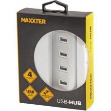 Концентратор Maxxter USB 2.0 Type-A 4 ports silver (HU2A-4P-01) - Фото