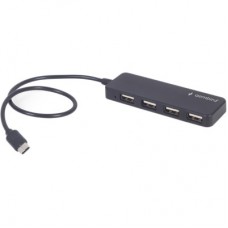 Концентратор Gembird USB-C 4 ports USB 2.0 black (UHB-CM-U2P4-01) - Фото
