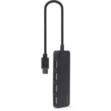Концентратор Gembird USB-C 4 ports USB 2.0 black (UHB-CM-U2P4-01) - Фото