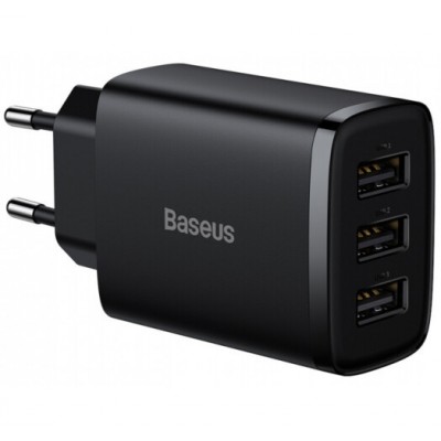Зарядное устройство Baseus Compact Charger 3U 17W (CCXJ020101) Black