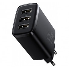 Зарядний пристрій Baseus Compact Charger 3U 17 W (CCXJ020101) Black - Фото