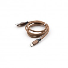 Дата кабель USB 2.0 AM to Type-C nylon 1m brown Vinga (VCPDCTCNB21BR) - Фото