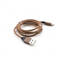Дата кабель USB 2.0 AM to Type-C nylon 1m brown Vinga (VCPDCTCNB21BR) - Фото