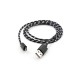 Дата кабель USB 2.0 AM to Micro 5P 2color nylon 1m black Vinga (VCPDCMBN31BK)
