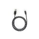 Дата кабель USB 2.0 AM to Micro 5P 2color nylon 1m black Vinga (VCPDCMBN31BK)
