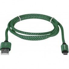 Дата кабель USB 2.0 AM to Micro 5P 1.0m USB08-03T green Defender (87804) - Фото