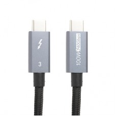 Дата кабель USB-C to USB-C 2.0m Thunderbolt 3 40Gbps, 100 W, 20 V / 5 A, 4K / PowerPlant (CA913343) - Фото