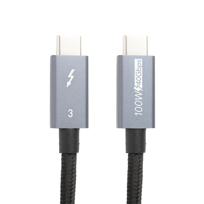 Дата кабель USB-C to USB-C 2.0m Thunderbolt 3 40Gbps, 100 W, 20 V / 5 A, 4K / PowerPlant (CA913343)