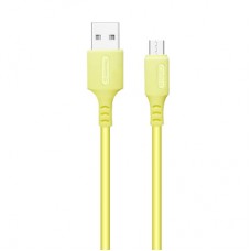 Дата кабель USB 2.0 AM to Micro 5P 1.0m soft silicone yellow ColorWay (CW-CBUM043-Y) - Фото