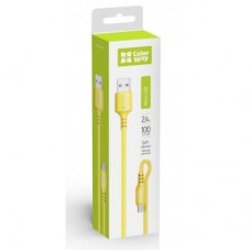 Дата кабель USB 2.0 AM to Micro 5P 1.0m soft silicone yellow ColorWay (CW-CBUM043-Y) - Фото