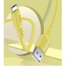 Дата кабель USB 2.0 AM to Micro 5P 1.0m soft silicone yellow ColorWay (CW-CBUM043-Y) - Фото