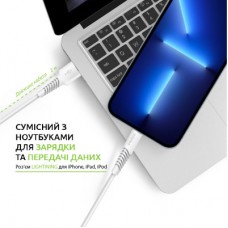Дата кабель USB 2.0 AM to Lightning 2.0m CBFLEXL2 white Intaleo (1283126521416) Дата кабель USB 2.0 AM to Lightning 2.0m CBFLEXL2 white Intaleo (1283126521416) - Фото