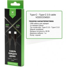 Дата кабель USB-C to USB-C 1.0m 60W Nylon Vinga (VCDCCCM331) - Фото