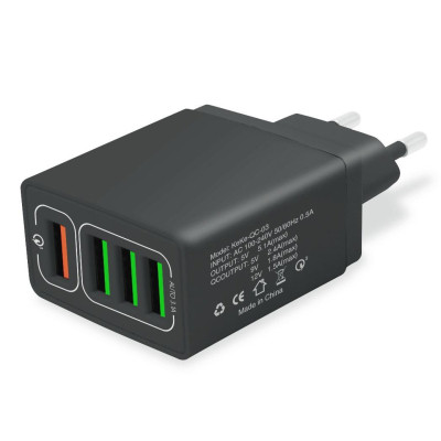 Зарядний пристрій XoKo QC-405 4 USB 6.2 A Black (QC-405-BK)