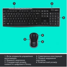 Комплект Logitech MK270 Wireless UA Black (920-004508) - Фото