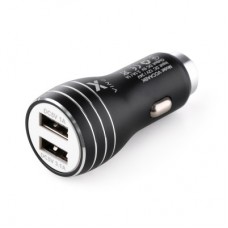 Зарядний пристрій Vinga Dual USB Car Charger aluminium 15.5 W Max (VCCAABK) - Фото