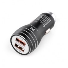 Зарядний пристрій Vinga QC3 Quick Dual USB Car Charger aluminium 18W Max (VCCQAABK) - Фото