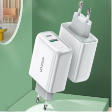 Зарядний пристрій Ugreen CD170 36W USB + Type-C Charger (White) (60468) - Фото