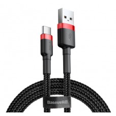 Кабель Baseus Cafule USB to Type-C 3 A 1 m (CATKLF-B91) червоно-чорний Кабель Baseus Cafule USB to Type-C 3 A 1 m (CATKLF-B91) червоно-чорний - Фото