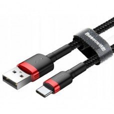 Кабель Baseus Cafule USB to Type-C 3 A 1 m (CATKLF-B91) червоно-чорний Кабель Baseus Cafule USB to Type-C 3 A 1 m (CATKLF-B91) червоно-чорний - Фото