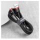Кабель Baseus Cafule USB to Type-C 3A 1m (CATKLF-B91) красно-черный Кабель Baseus Cafule USB to Type-C 3A 1m (CATKLF-B91) красно-черный